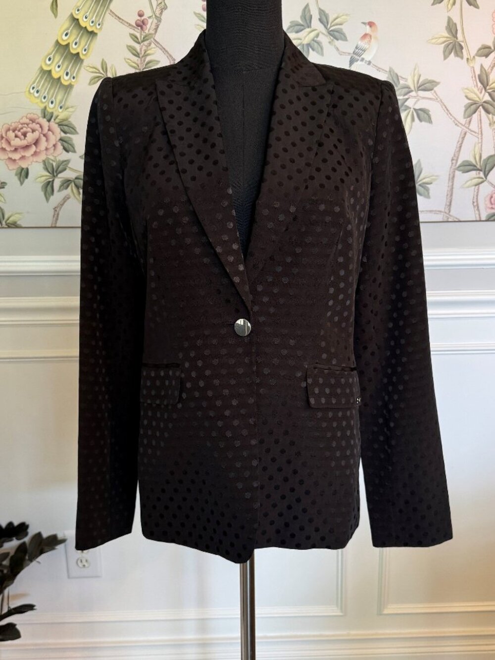 Calvin Klein Black on Black Polka Dots XS NWOT.